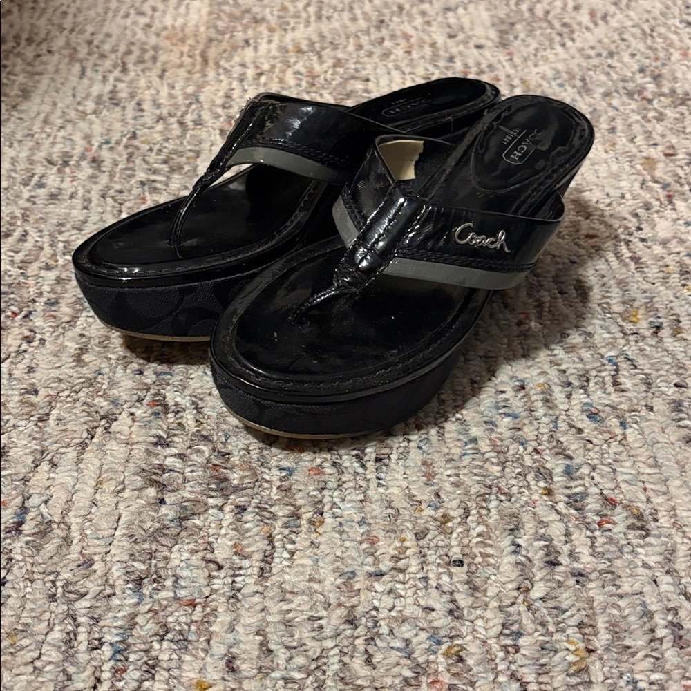 Coach Jody wedge Black Platform sandals